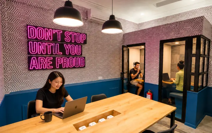 Coworking e cabines para videochamadas no Pariwana Hostels